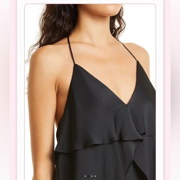 Ramy Brook Brittany Black Tiered T Back Sleeveless Women's Top Large NWT - Picture 4 of 12